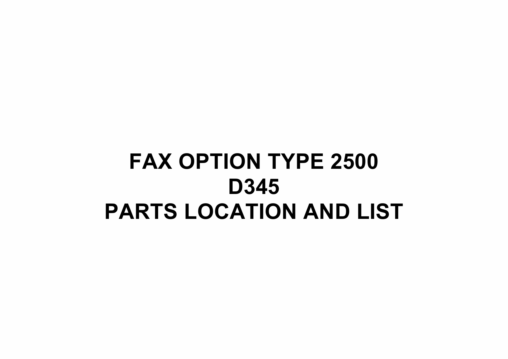 RICOH Options D345 FAX-OPTION-TYPE 2500 Parts Catalog PDF download-1